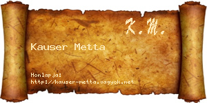 Kauser Metta névjegykártya